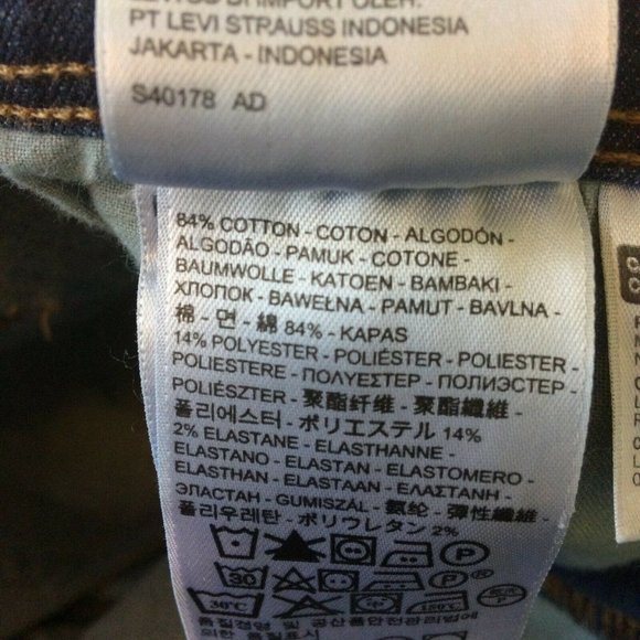 Levi's 512 Women's Jeans Size 14 High Rise Bootcut Perfectly Slimming Dark Denim - Picture 4 of 7